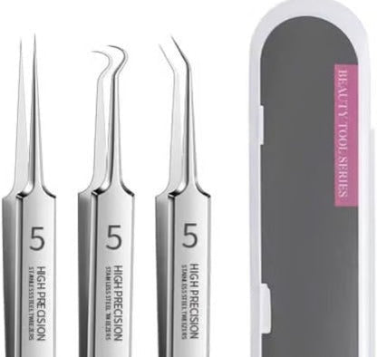 3 Pcs Professional Blackhead Tweezers