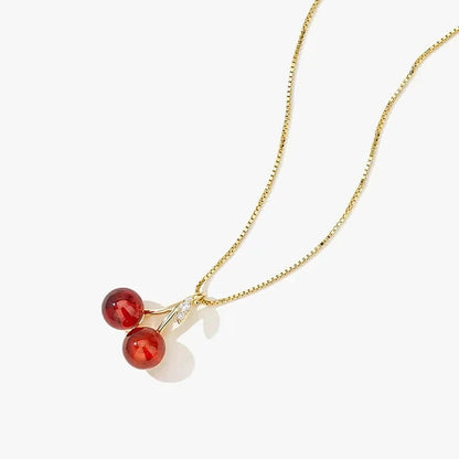 Cute Cherry Pendant Necklace For Women