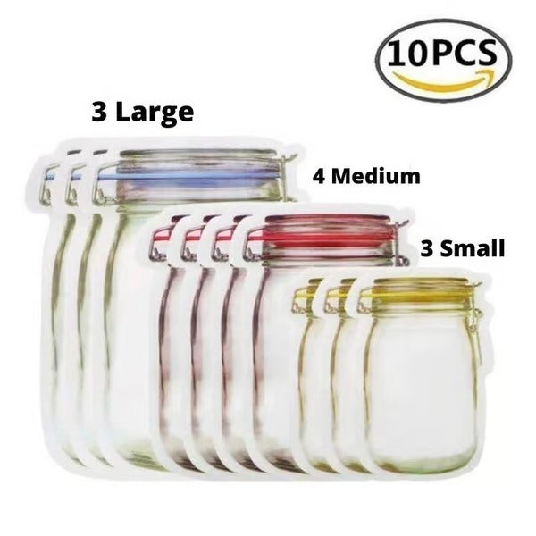 Reusable Mason Bottle Ziplock Bags