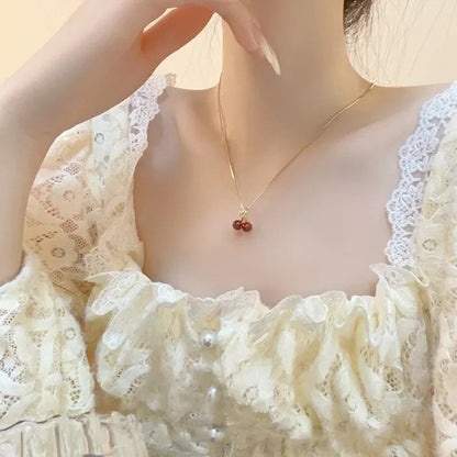 Cute Cherry Pendant Necklace For Women