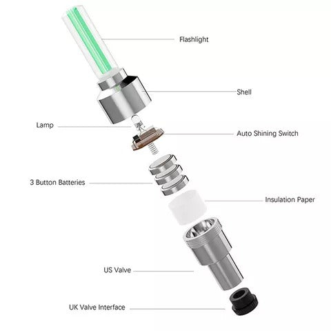 Replacable battery operated LED wheel Lights