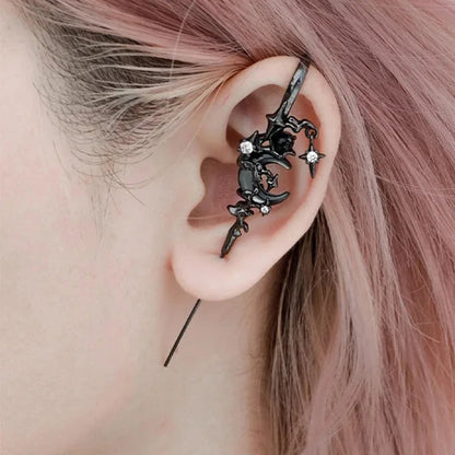 Moon Ear Hook Needle Earring