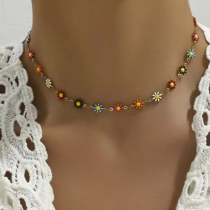 Sunflower Multicolor Minimalist Elegant Vibrant Necklace