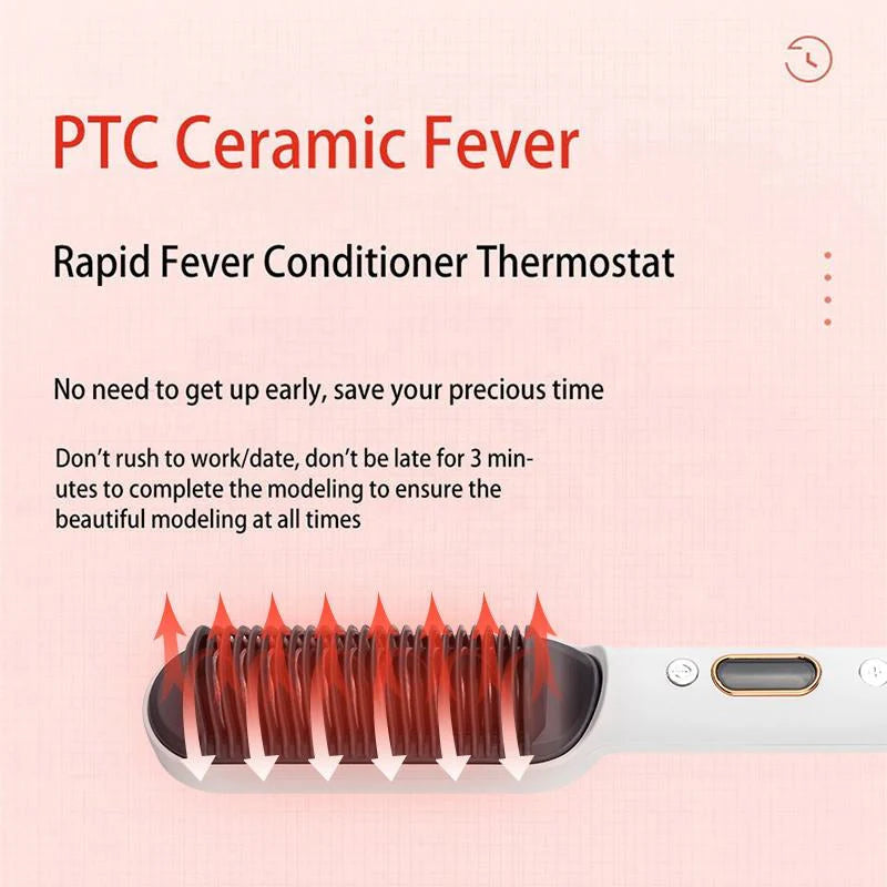 Electric 2-in-1 Professional Hair Straightener Comb Hair Brush