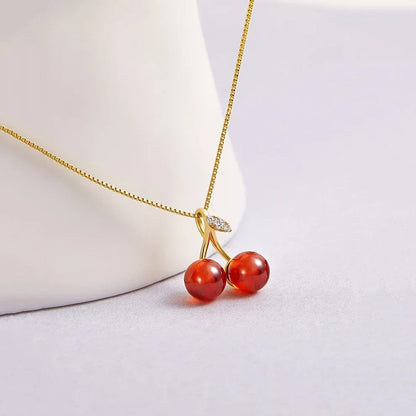 Cute Cherry Pendant Necklace For Women