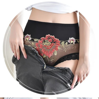 High Waist Premium Lace Embroidered Panties
