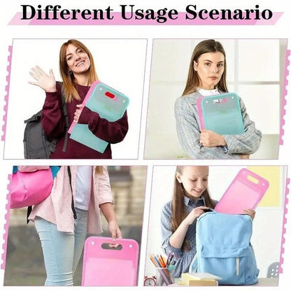 13 Pocket File Folders Portable A4 Document Organizer for Classroom Office Home Storage