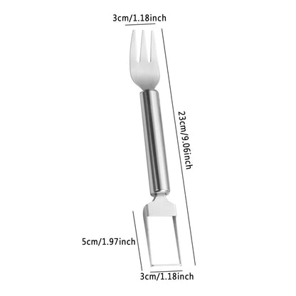 2-In-1 Watermelon Fork Slicer Cutter, Dual Head Stainless Steel Fruit Forks Slicer Knife