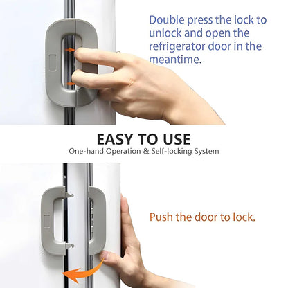 Child Safety Refrigerator Lock – Double Button, Adhesive