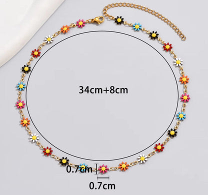 Sunflower Multicolor Minimalist Elegant Vibrant Necklace