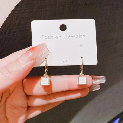 New Minimalist Geometric Square Earrings for Women