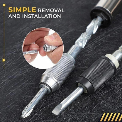 5 in 1 Push Pull Ratchet Screwdriver with 5 Replaceable Heads