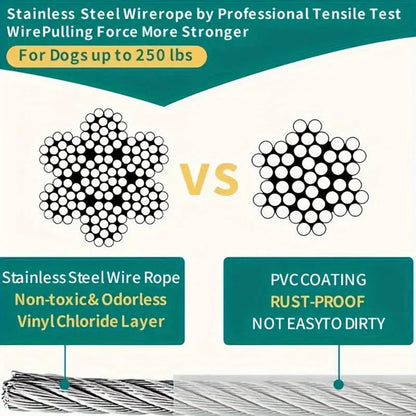 Stainless Steel PVC Coated Clothesline, Portable Windproof Indoor/Outdoor