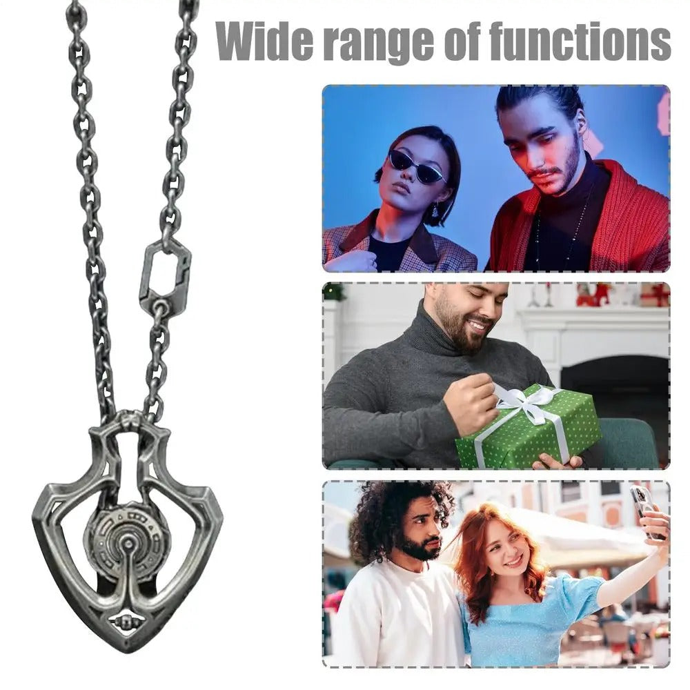 Mechanical Rotatable Gear Pendant Necklace