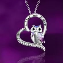 2 Pcs Owl with Moon & Star Necklace