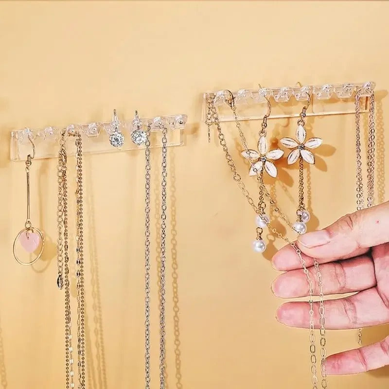Jewellery Organizer Transparent adhesive Rack
