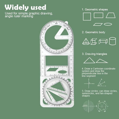 Multifunctional Geometric Plastic Ruler