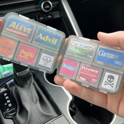 10 Campartments Pill Case, Mini Pharmacy