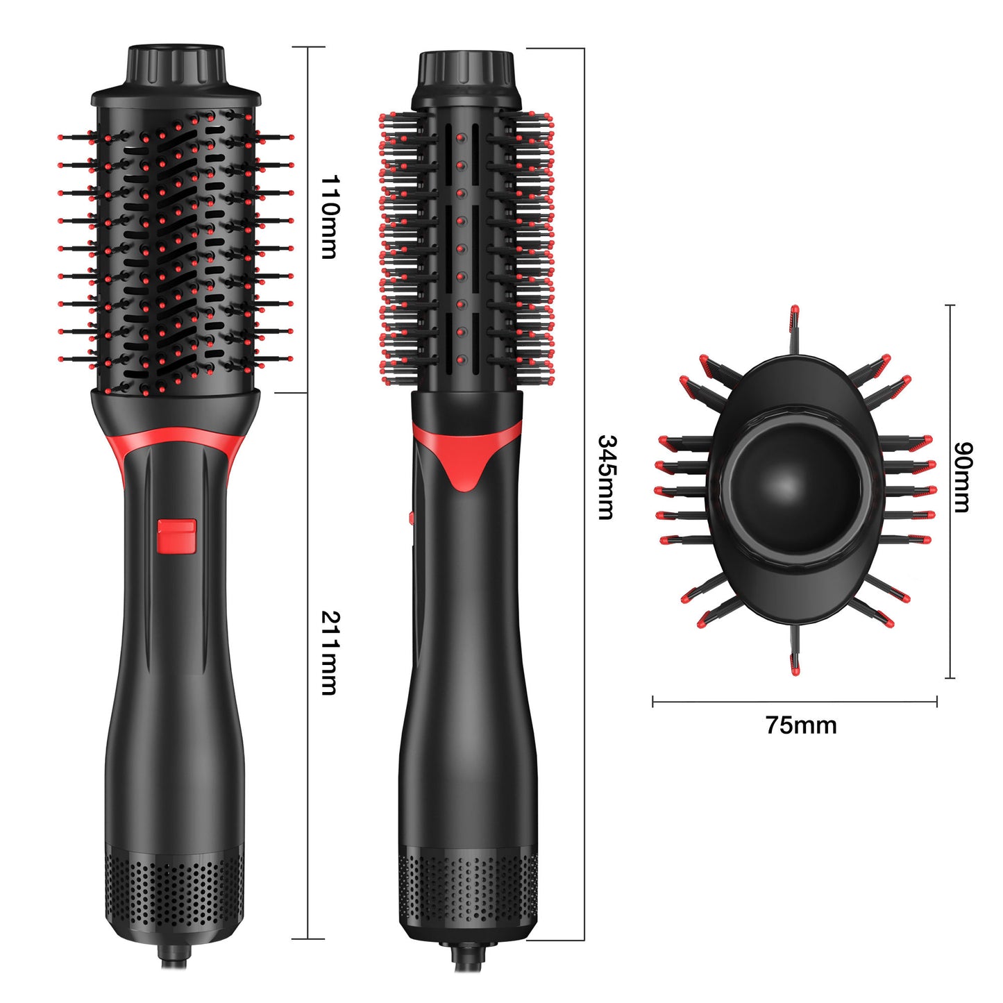 1200w Hot Air Blow Dryer Brush Electric Blow Dryer Rotating Hair Brush Roller Styler 3 in 1 Straightener Comb