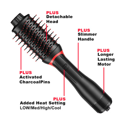 1200w Hot Air Blow Dryer Brush Electric Blow Dryer Rotating Hair Brush Roller Styler 3 in 1 Straightener Comb