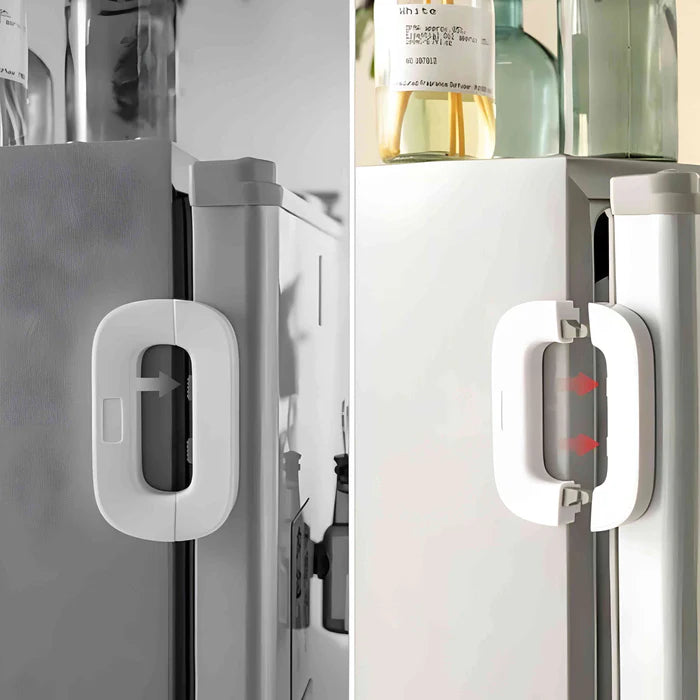 Child Safety Refrigerator Lock – Double Button, Adhesive