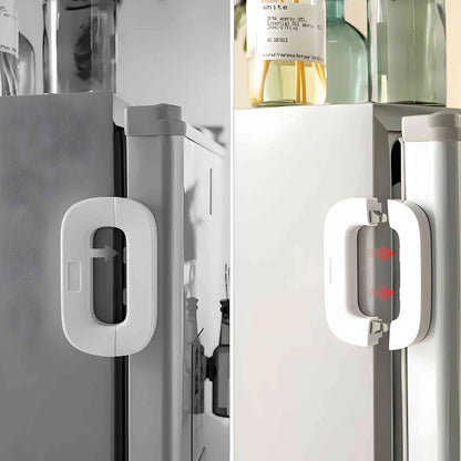 Child Safety Refrigerator Lock – Double Button, Adhesive