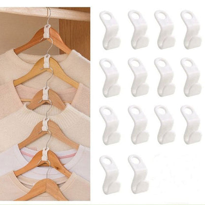 Space-Saving Clothes Hanger Connector Hooks
