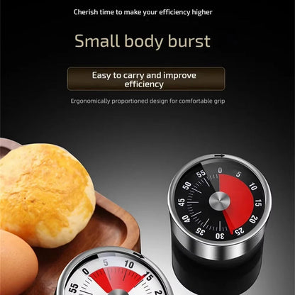 60 Minute Stainless Steel Visual Mechanical Kitchen Timer
