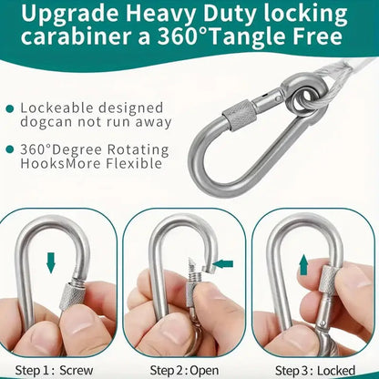 Stainless Steel PVC Coated Clothesline, Portable Windproof Indoor/Outdoor