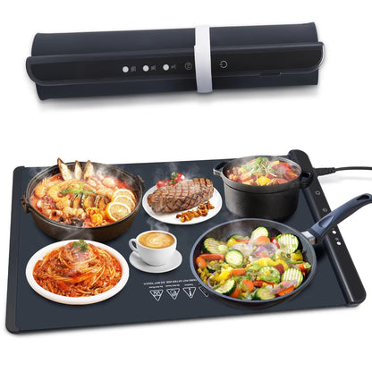 High-quality foldable food heating pad hot plate with adjustable temperature and safety features