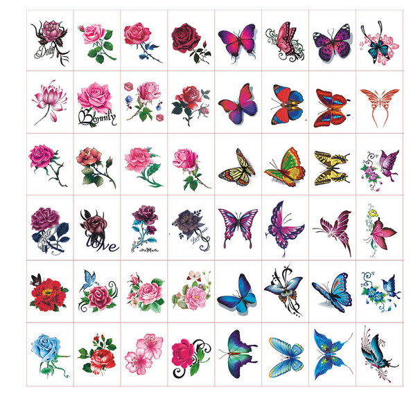 Trendy 3D Tattoo Stickers 50 PCS