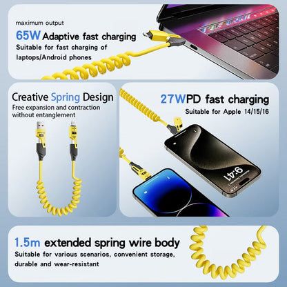 4 in 1 Spring Fast Charging Cable