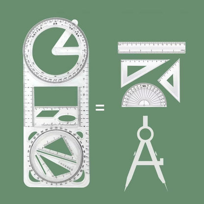 Multifunctional Geometric Plastic Ruler