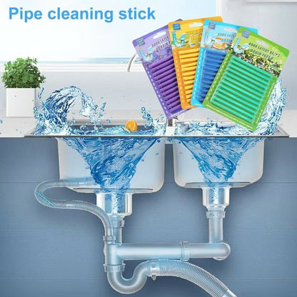 12 pcs Pipe Cleaning Sticks Oil Decontamination Kitchen Toilet Bathtub Drain Cleaner.
