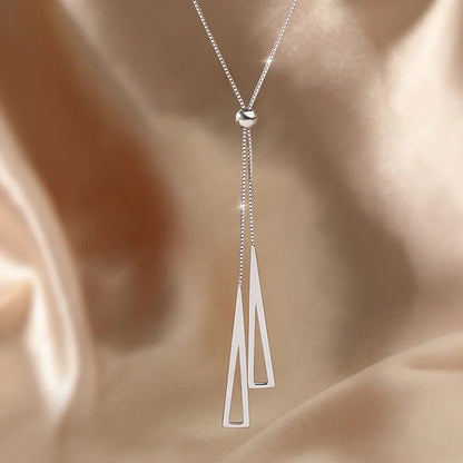 Unique Geometric Triangular Snake Long Chain Necklace